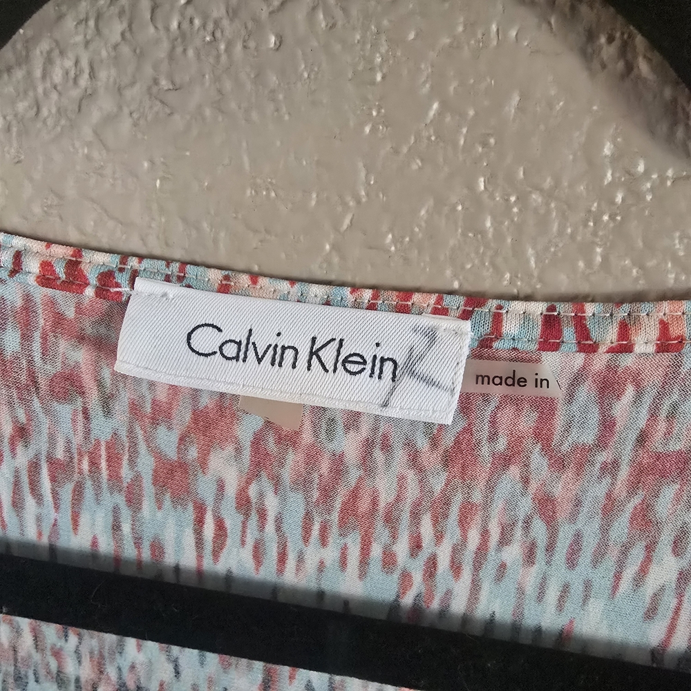Calvin Klein Sleeveless Cowl Neck Top Multicolor Abstract Print Size‎ M - Picture 4 of 8